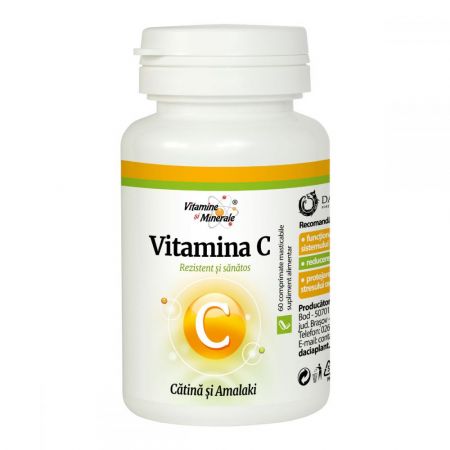 Vitamina C natural cu catina si amalaki, 60 comprimate masticabile - Dacia Plant