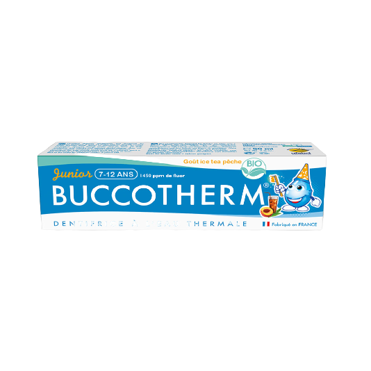 Pasta de dinti bio cu aroma de ceai de piersica pentru copii de 7-12 ani Junior, 50 ml, Buccotherm