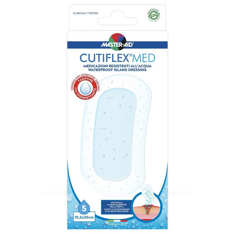Pansament Cutiflex Med,  Master-Aid, 10,5x20 cm, 5 bucati, Pietrasanta Pharma 