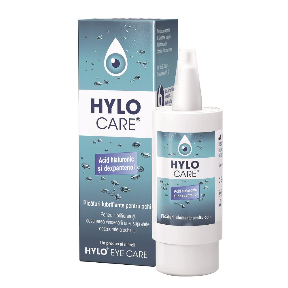 PicÄƒturi lubrifiante pentru ochi Hylo Care, 10 ml, Ursapharm