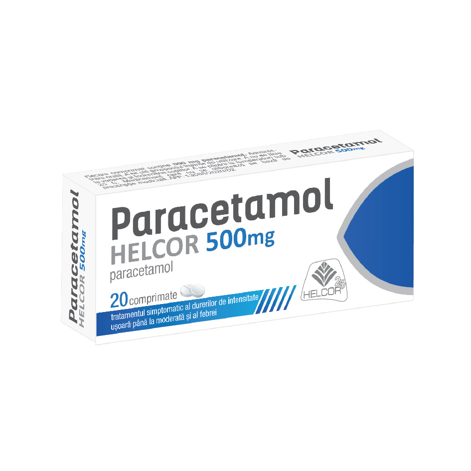 Paracetamol Helcor, 500 mg, 20 comprimate, Helcor