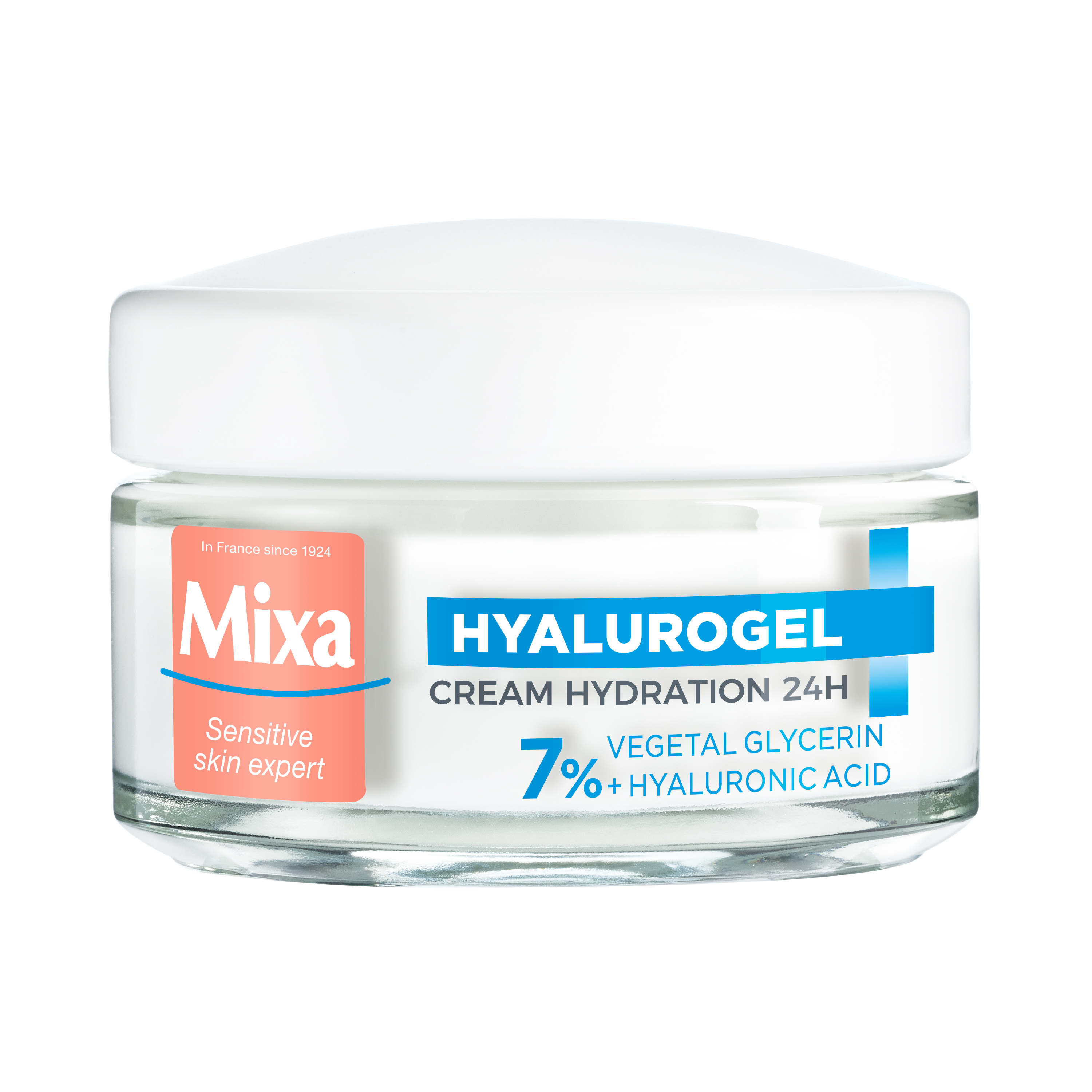 Crema intens hidratanta 24h cu acid hialuronic pentru piele normal-uscata Hyalurogel Light, 50 ml, Mixa