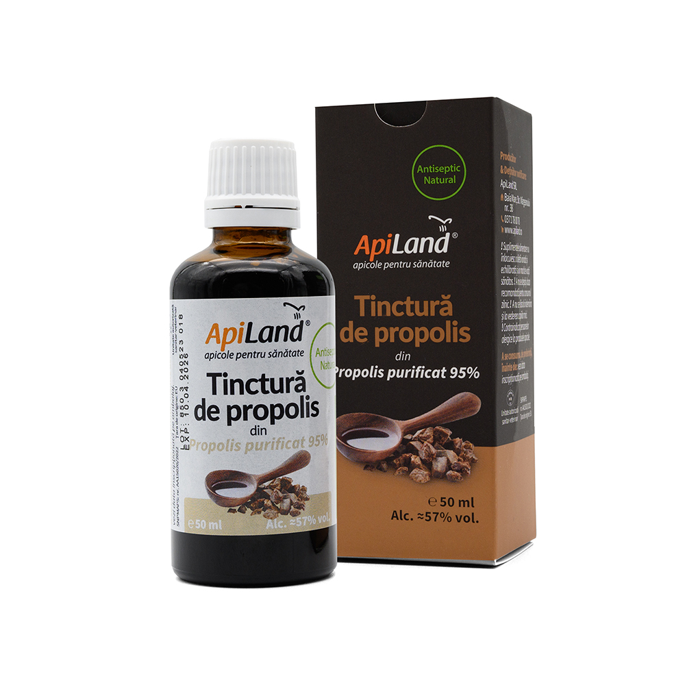 Tinctura de propolis purificat 95%, 50 ml, Apiland