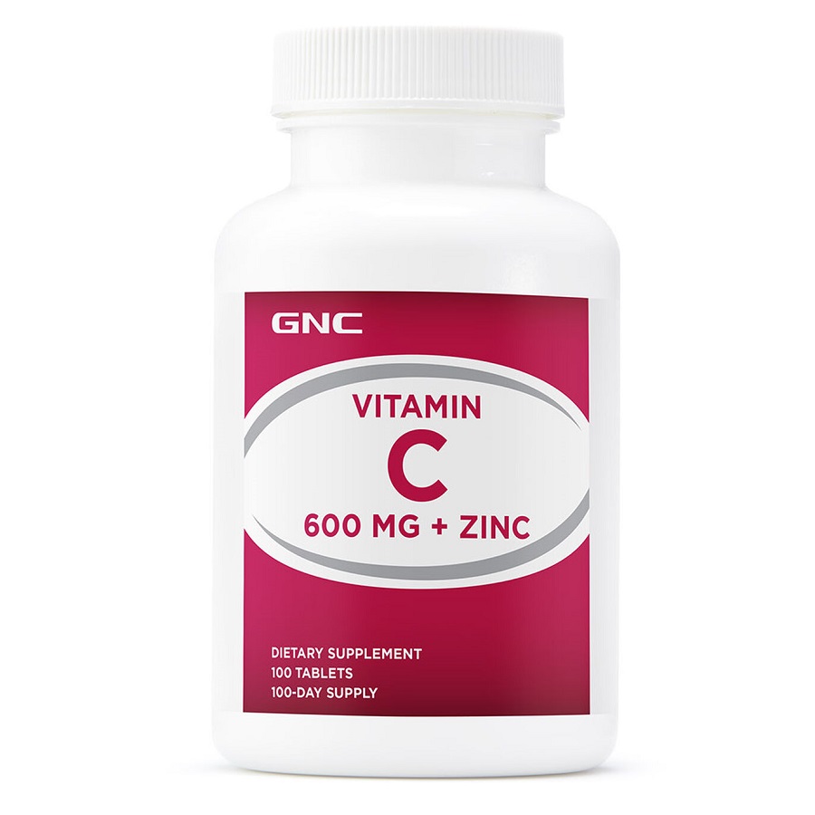 Vitamina C 600 mg + Zinc 15 mg, 100 tablete, GNC