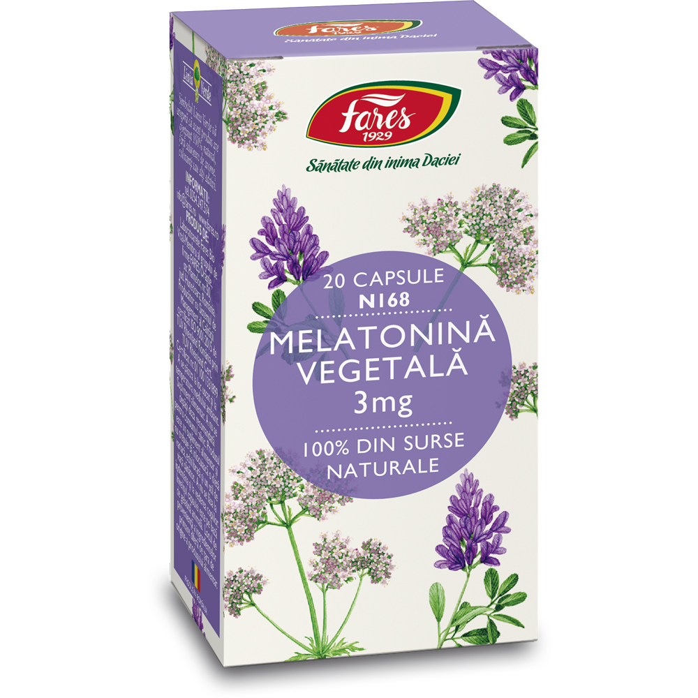 Melatonina vegetala  N168, 3mg, 20 capsule, Fares