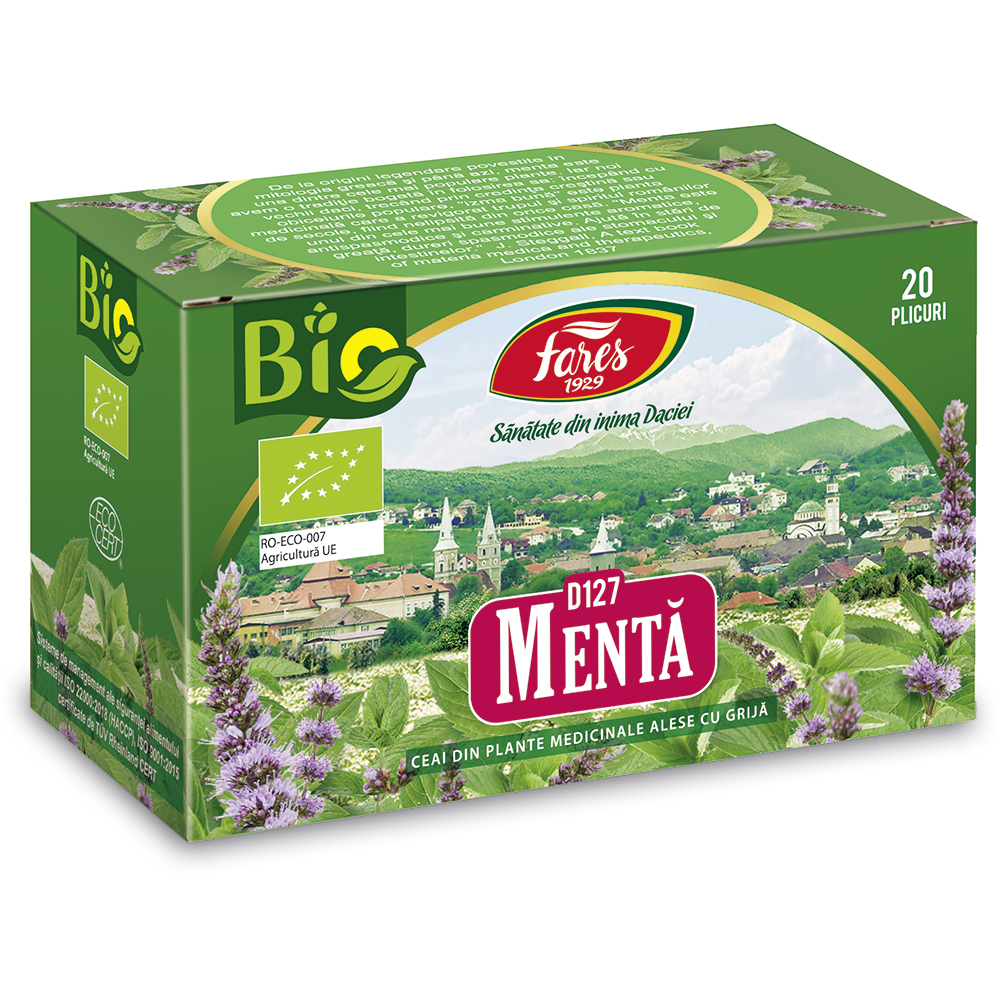 Ceai de menta Bio D127, 20 plicuri, Fares