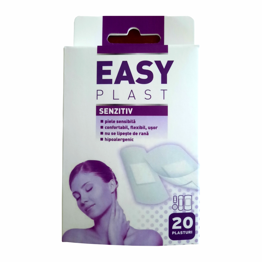 Plasturi sensitivi, 20 bucati, Easy Plast