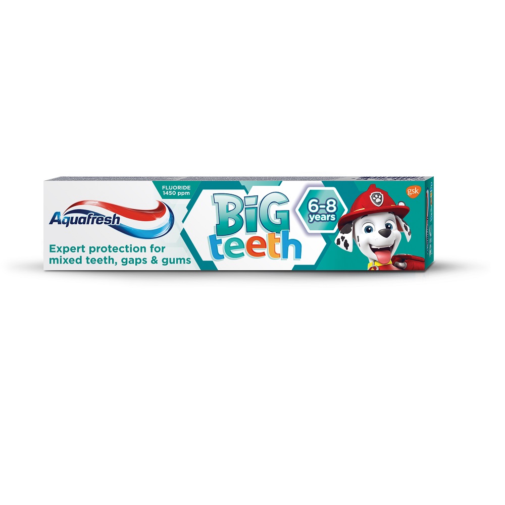 Pasta de dinti pentru copii Big Teeth, 6-8 ani, 50 ml, Aquafresh