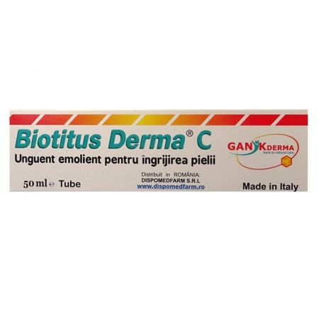Unguent emolient pentru ingrijirea pielii Biotitus Derma C, 50 ml, Ganikderma