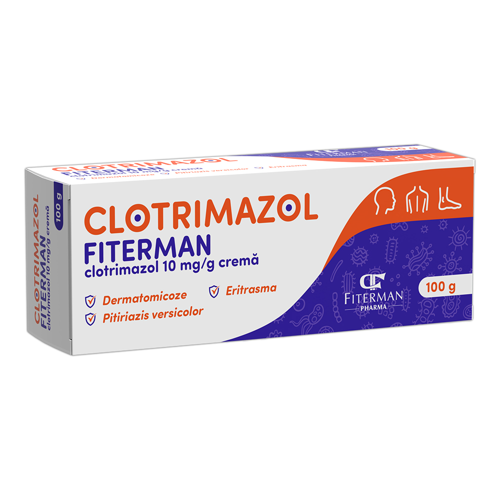 Clotrimazol crema, 10 mg/g, 100 g, Fiterman