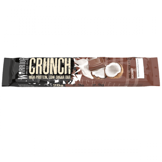 Baton proteic Milk Chocolate Coconut Warrior Crunch, 64g, KBF Enterprises Ltd