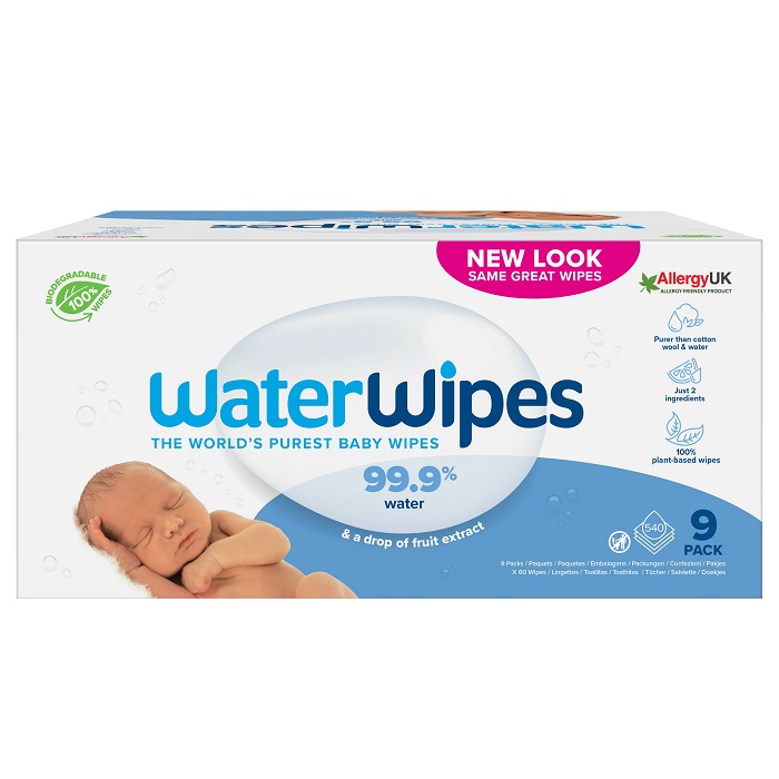Servetele umede biodegradabile pentru bebelusi, 9 x 60 bucati, WaterWipes