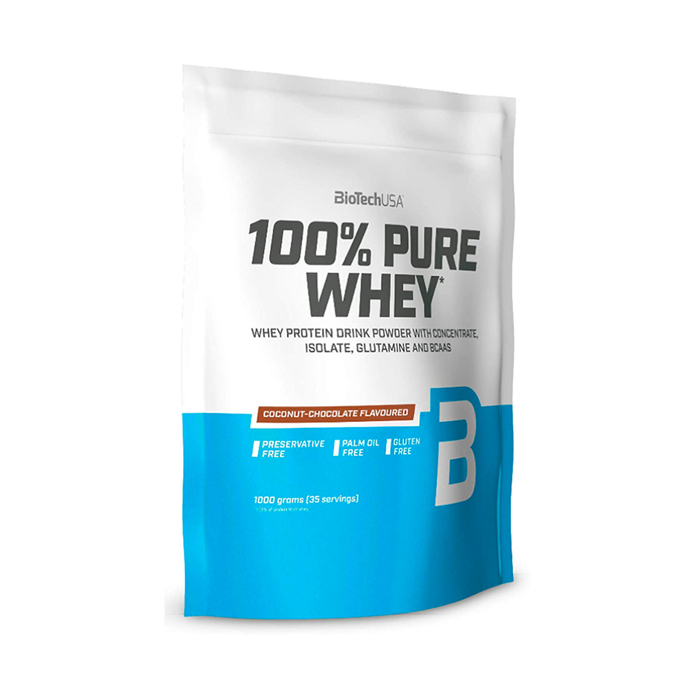 Pudra proteica 100% Pure Whey Coconut - Chocolate, 454 g, BioTech USA