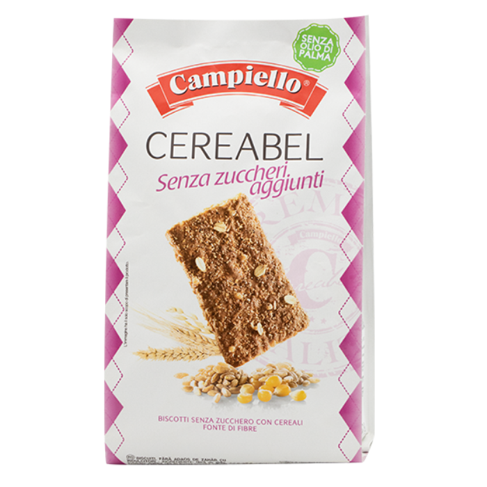 Biscuiti cu cereale fara zahar Cereabel, 220g, Campiello