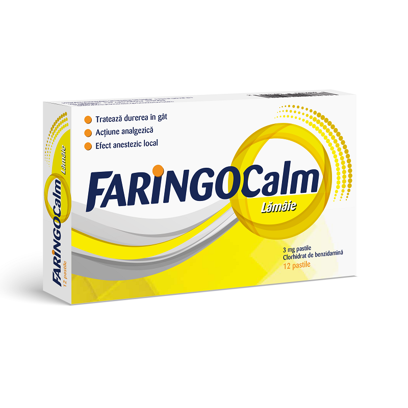 Faringocalm lamaie, 3 mg, 12 pastile, Terapia