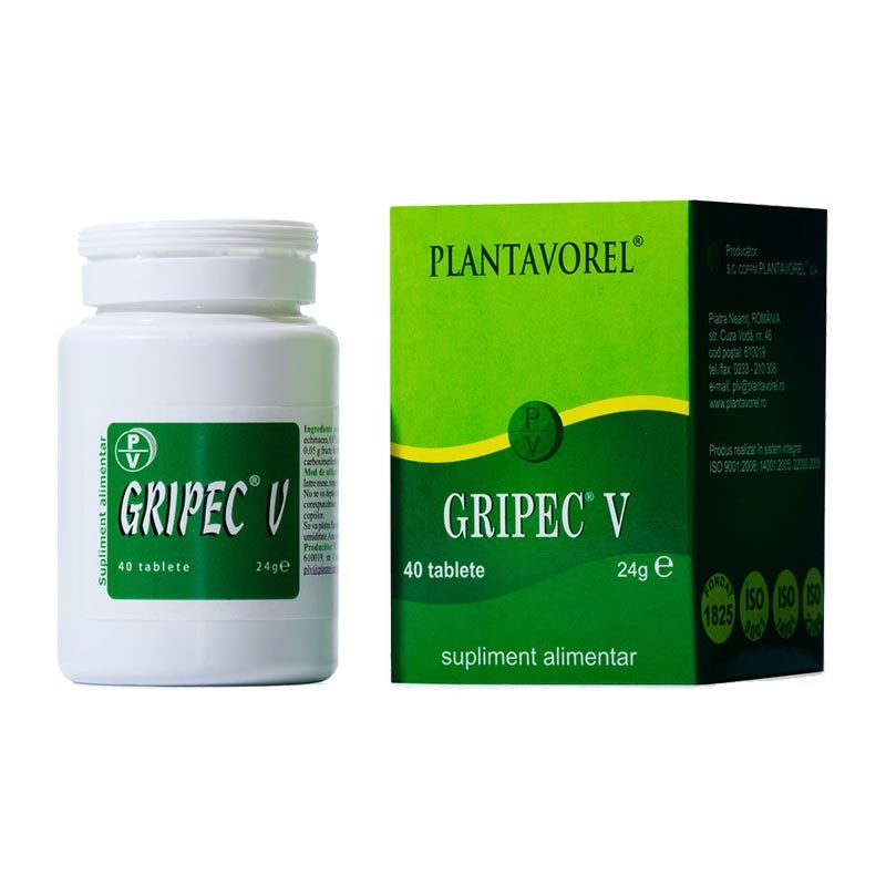 Gripec V, 40 tablete, Plantavorel