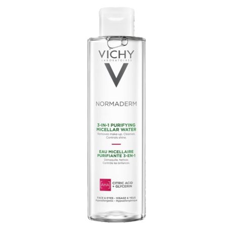 Apa micelara pentru demachierea tenului sensibil, gras sau cu tendinta acneica Normaderm, 200 ml, Vichy