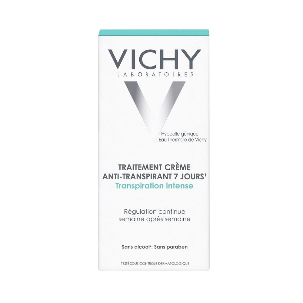 Deodorant crema tratament impotriva transpiratiei abundente cu eficacitate 7 zile, 30 ml, Vichy