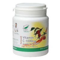 Vitamina C 1000 mg Portocala cu macese si acerola, 100 comprimate, Pro Natura
