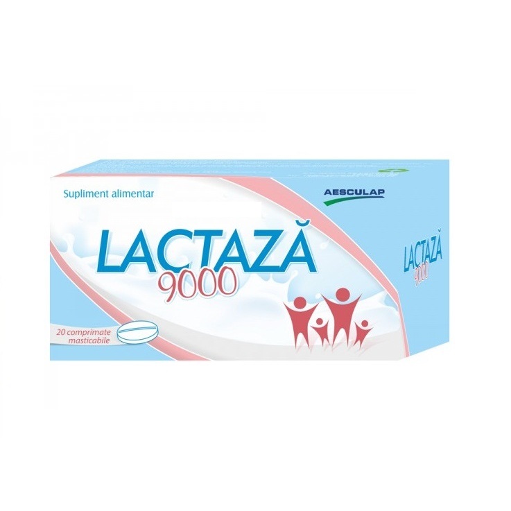 Lactaza 9000, 20 comprimate masticabile, Aesculap