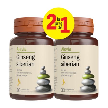 Pachet Ginseng Siberian, 30 comprimate - Alevia (1+1)