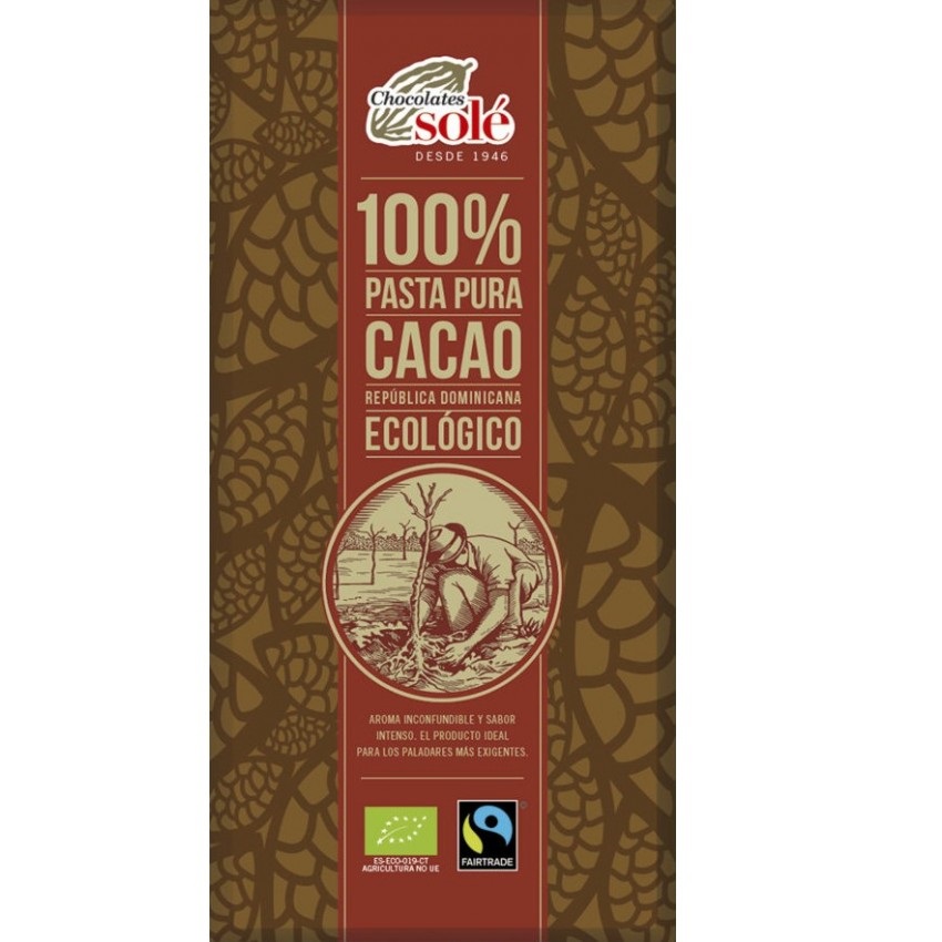 Ciocolata neagra Bio 100% cacao, 100 gr, Pronat