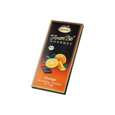 Ciocolata amaruie cu portocale 55% cacao, 100g, Pronat