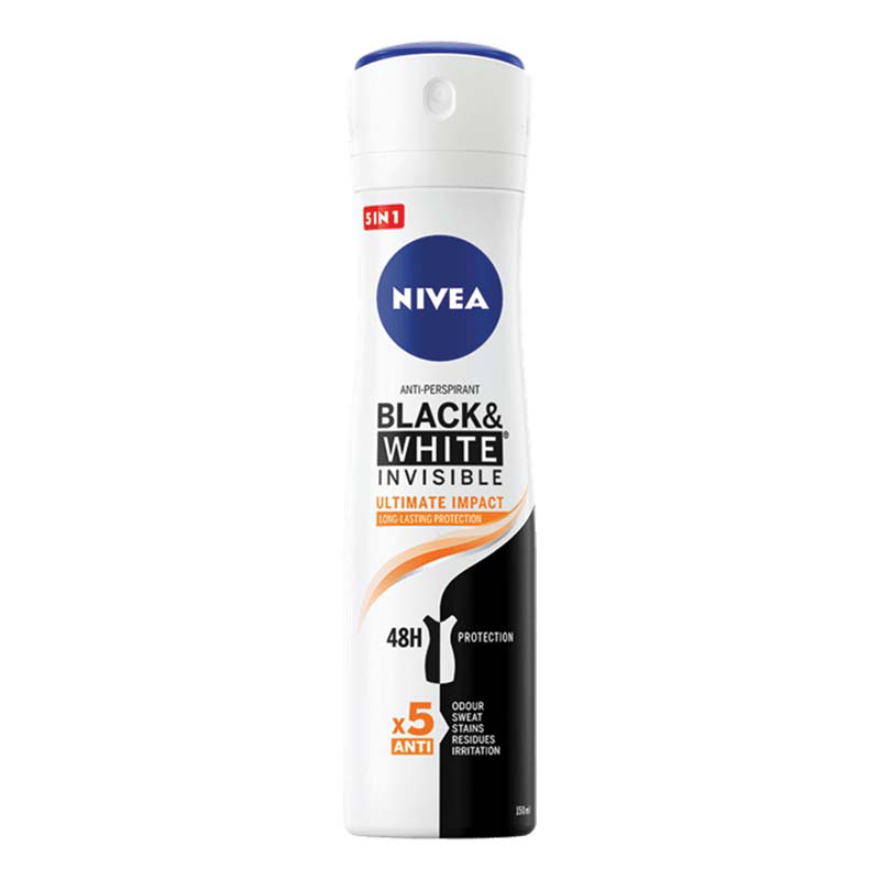 Deodorant spray Black & White Invisible Ultimate Impact, 150 ml, Nivea 