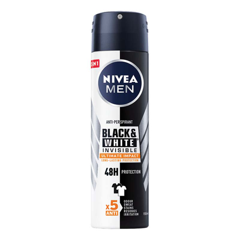 Deodorant spray pentru barbati Black & White Invisible Ultimate Impact, 150 ml, Nivea