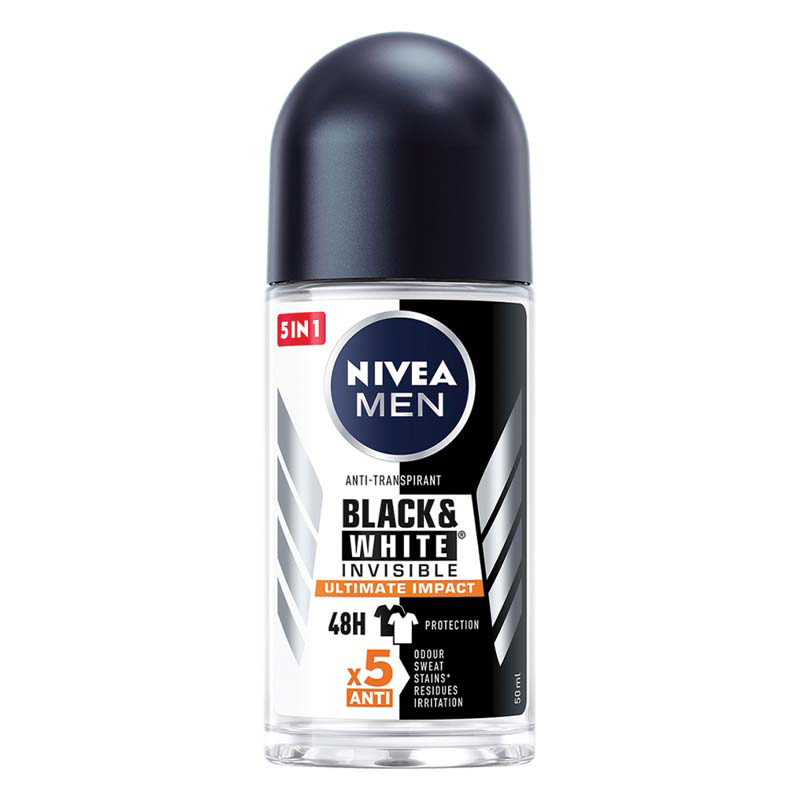 Deodorant roll-on pentru barbati Black & White Ultimate Impact, 50 ml, Nivea