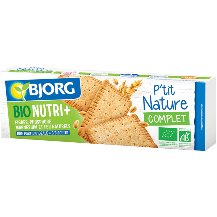 Biscuiti integrali bio natur Bio Nutri+, 200 g, Bjorg