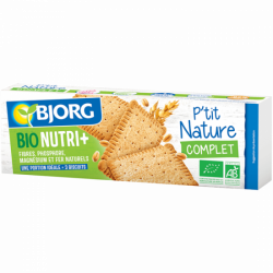 Biscuiti integrali natur Bio Nutri+, 200g, Bjorg