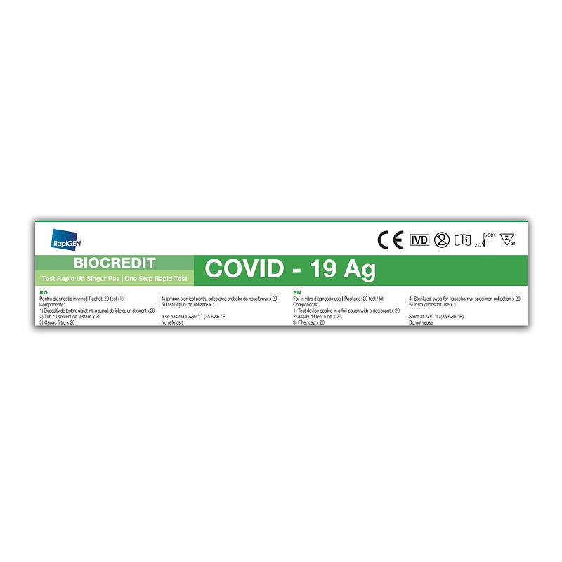 Test rapid COVID-19 antigen RapiGEN, 1 bucata, Biocredit
