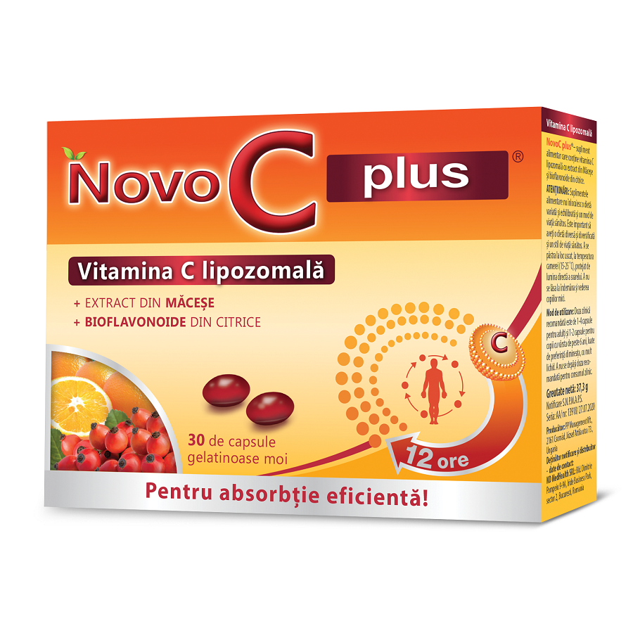 Vitamina C lipozomala Novo C plus, 30 capsule, PP Management Kft.