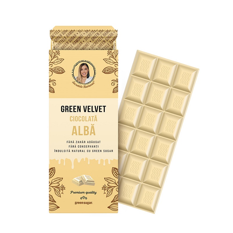 Ciocolata alba Green Velvet, 100g, Remedia