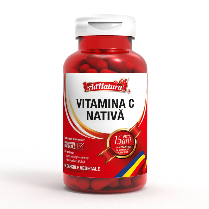 Vitamina C nativa, 60 capsule, AdNatura