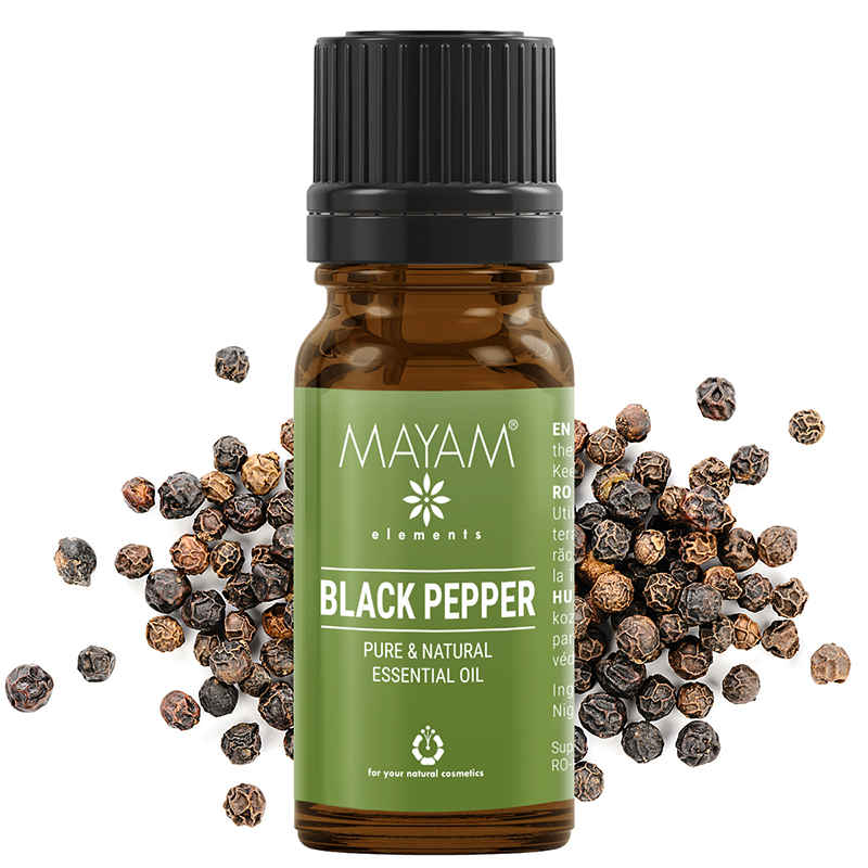 Ulei esential de piper negru, M-1383, 10 ml, Mayam