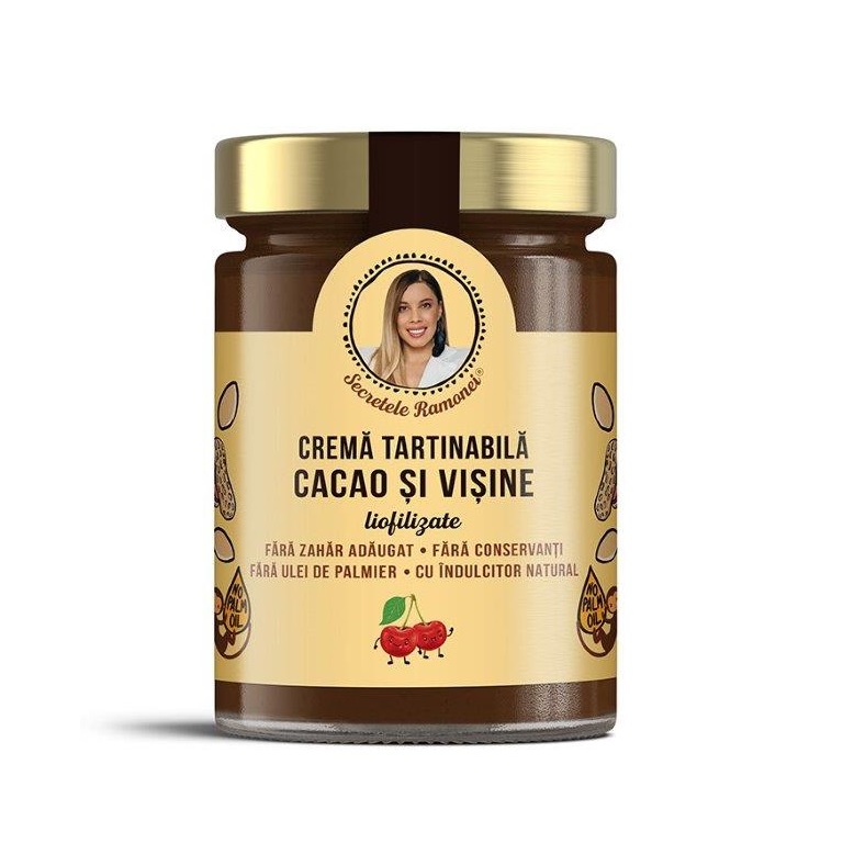 Crema tartinabila cacao si visine, Secretele Ramonei, 350g, Remedia 