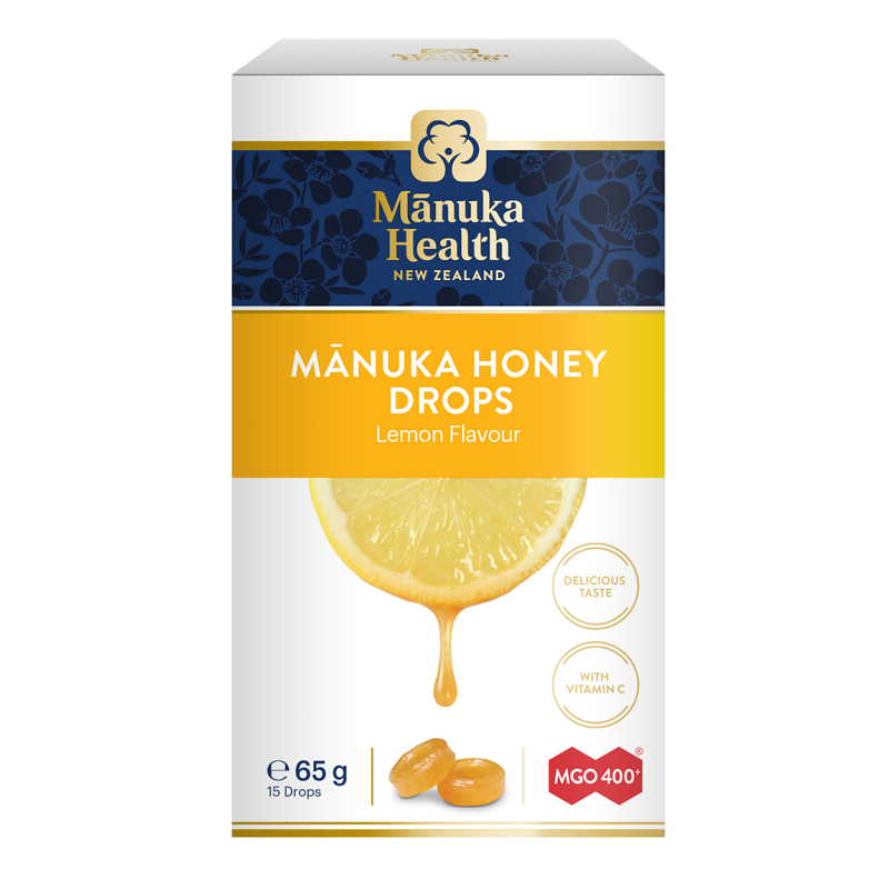 Bomboane cu miere de Manuka MGO 400+ si aroma naturala de lamaie, 65 g, Manuka Health