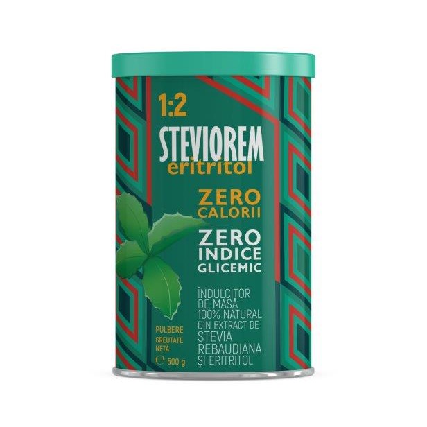 Steviorem eritritol 1-2 pulbere, 500g, Remedia