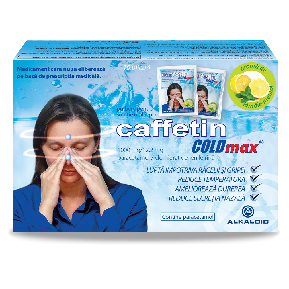 Caffetin Coldmax, 1000 mg/12,2 mg, 10 plicuri, Alkaloid