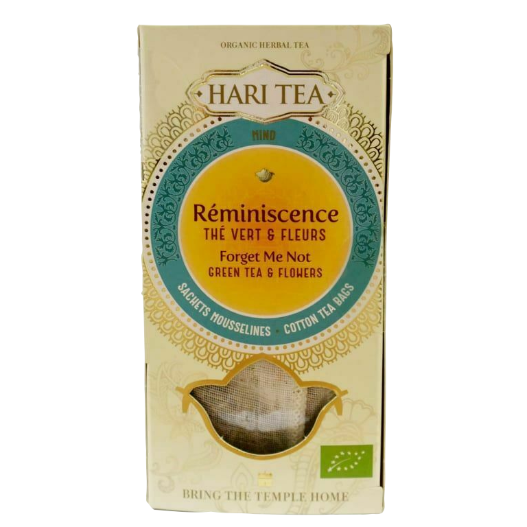 Ceai Premium Forget Me Notverde cu flori eco, 10 plicuri, Hari Tea