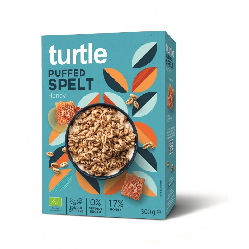 Cereale eco expandate cu miere, 300 g, Turtle