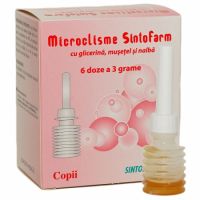 Microclisme pentru copii cu glicerina, musetel si nalba, 6 bucati, Sintofarm