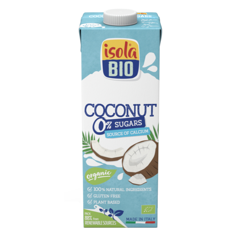 Bautura bio de cocos cu 0% zaharuri fara gluten, 1000 ml, Isola Bio