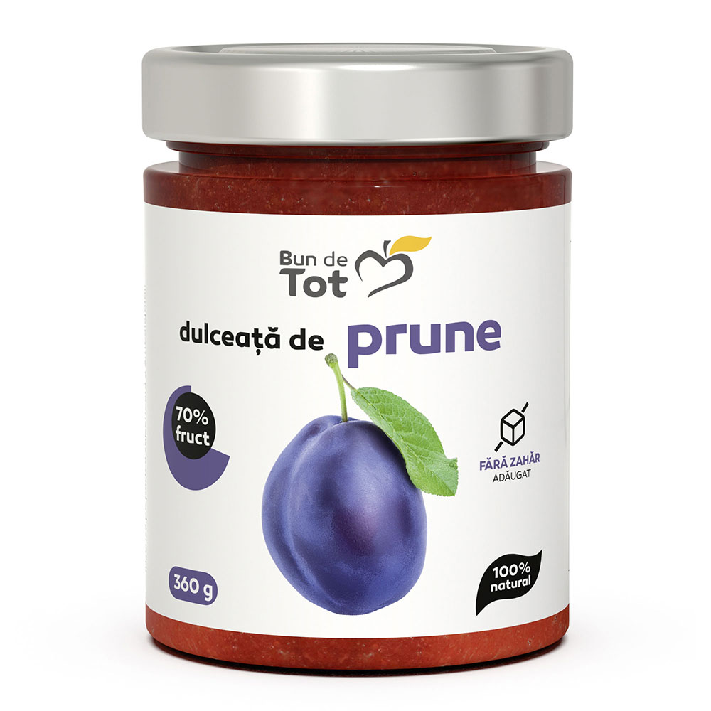 Dulceata de prune, fara zahar, 360g, Dacia Plant