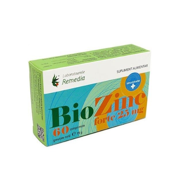 Biozinc Forte 25 mg, 60 comprimate, Remedia