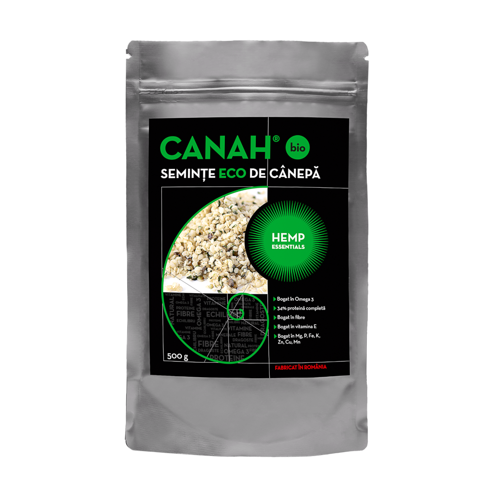 Seminte decorticate de Canepa Bio, 500 g, Canah