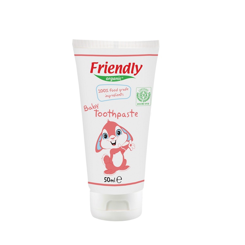 Pasta de dinti pentru copii cu aroma de zmeura, 50 ml, Friendly Organic