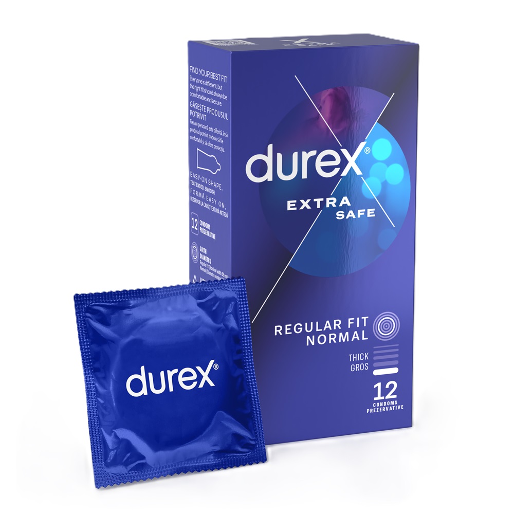 Prezervative Extra Safe, 12 bucati, Durex
